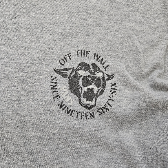 Vans Off The Wall Panther Graphic Long Sleeve Shirt in Grey & Black Men’s Size L - Picture 4 of 5